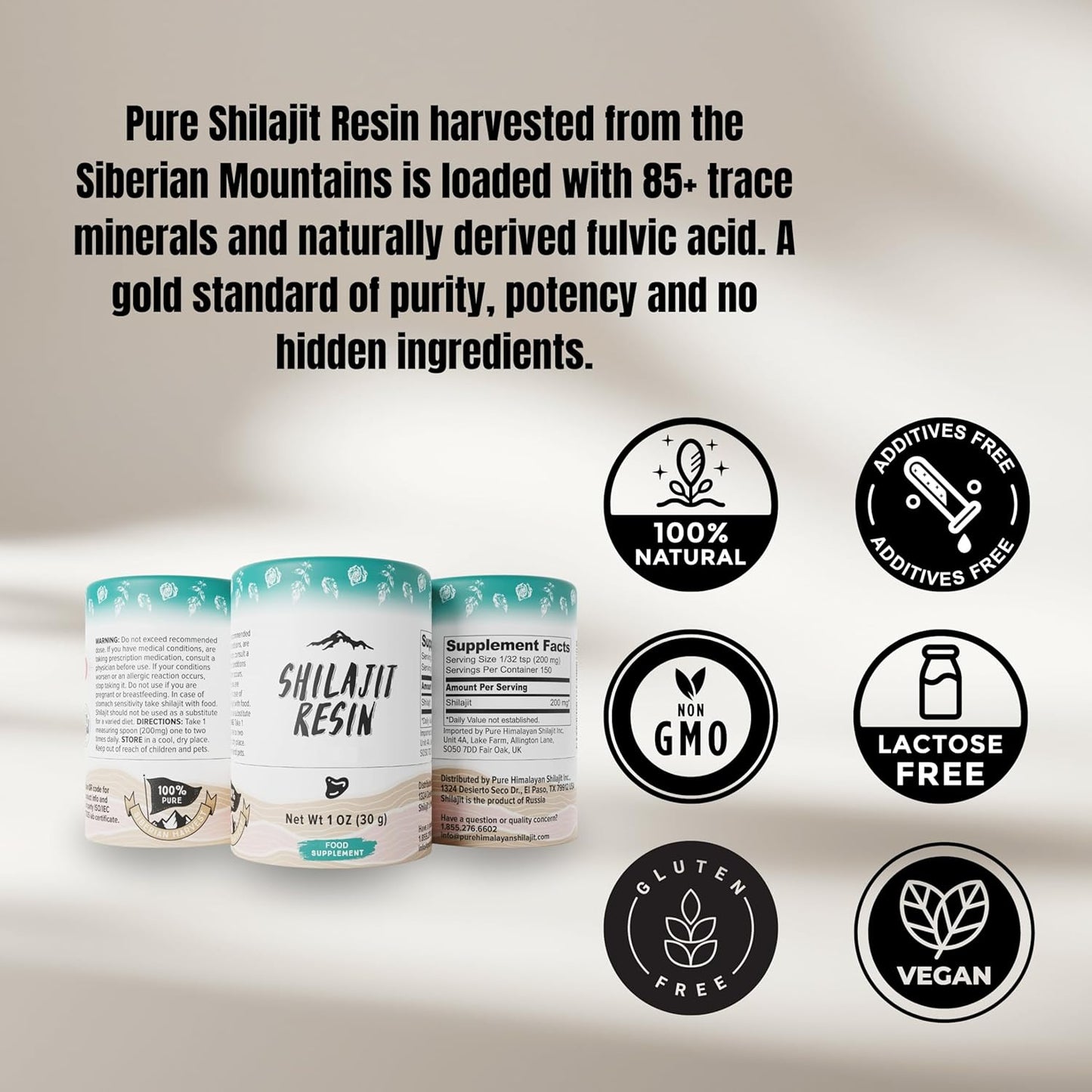 Resin - Pure Shilajit for Men & Women - Maximum Potency Shilajit Supplement with 85+ Trace Minerals & Fulvic Acid - Supports Energy, Metabolism & Immunity (30 Grams, 1 Pack)